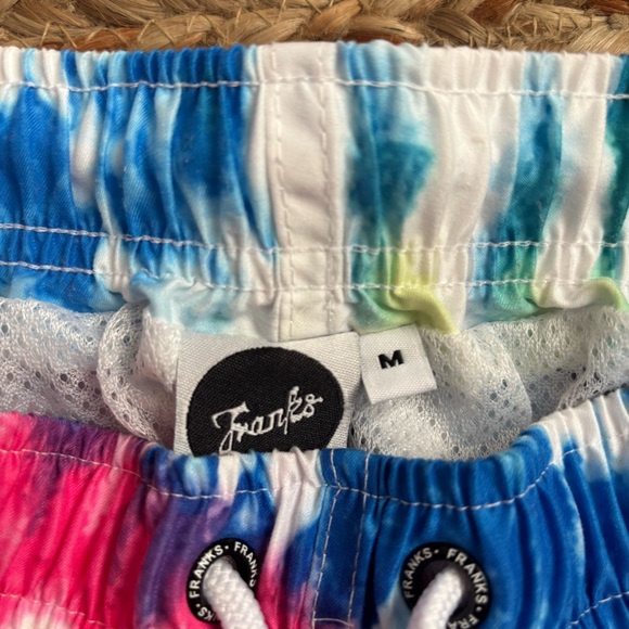 Franks Australia Men’s Medium Tie Dye Elastic Waist Swim Trunks - Picture 3 of 7